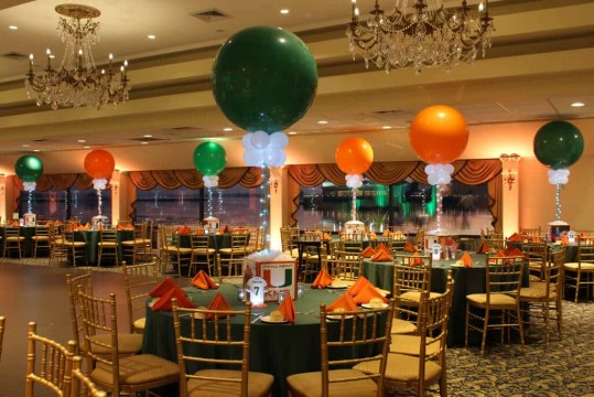 University of Miami Bar Mitzvah with Photo Cube Centerpieces and 36" Balloons at Beckwith Pointe