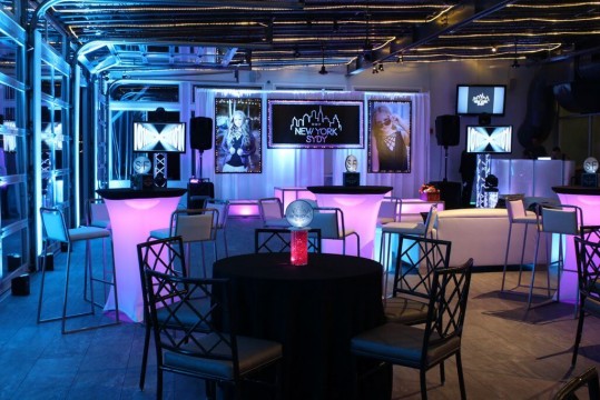 NYC Themed Bat Mitzvah with Custom LED Lounge, Logo Backdrop & Blowup Photos at Sunset Terrace, Chelsea Piers, NYC