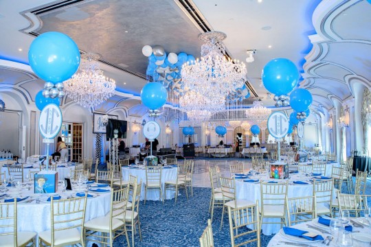 Music Themed Bat Mitzvah with Logo & Album Cover Centerpieces at The Meadow Wood