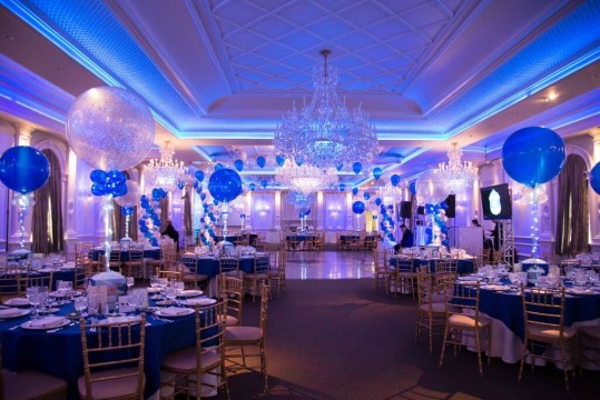 Ski Themed Bar Mitzvah with Gazebo Over Dance Floor & Photo Cube & Balloon Centerpieces at The Rockleigh