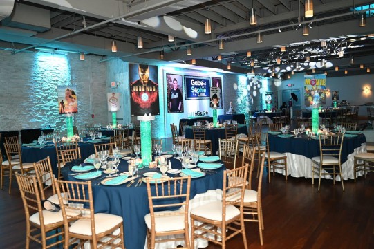 Movie Themed B'nei Mitzvah  with LED Centerpieces & Custom Backdrop at The Loft at Wilshire Grand