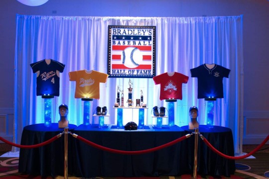 Custom Hall of Fame Backdrop for Baseball Themed Bar Mitzvah