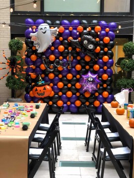 Halloween Balloon Wall for Outdoor Kids Birthday Party