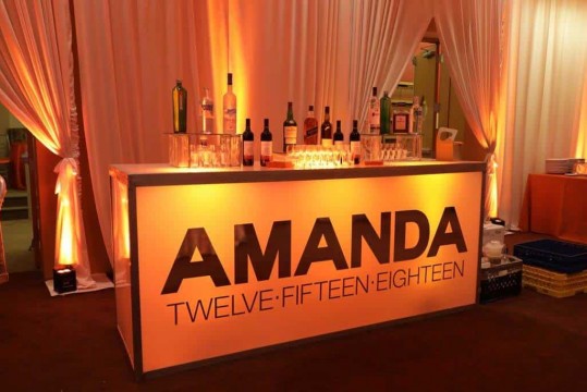 LED Bar with Custom Decal for Club Themed Bat Mitzvah