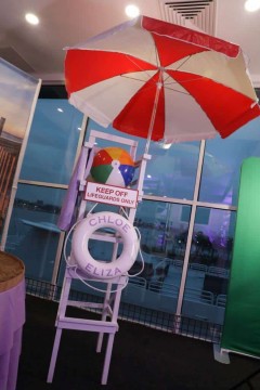 Life Guard Chair Prop with Custom Life Ring for Beach Themed Bat Mitzvah