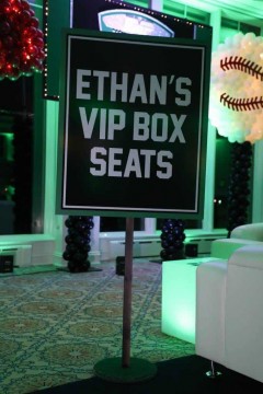 Box Seats VIP Sign for Sports Themed Bar Mitzvah