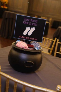 Custom Sock Basket with Sign for Harry Potter Themed Bat Mitzvah