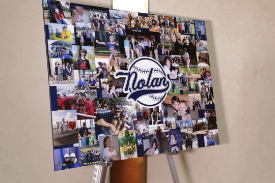 Custom Bar Mitzvah Collage with Logo for Baseball Themed Bar Mitzvah
