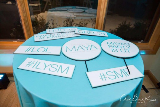 Custom Photo Booth Props with Logos & Slogans for Bat Mitzvah