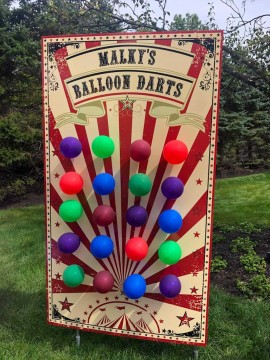 Personalized Balloon Dart Game for Carnival Themed Birthday