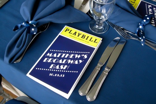 Playbill Menu Card for Broadway Themed Event