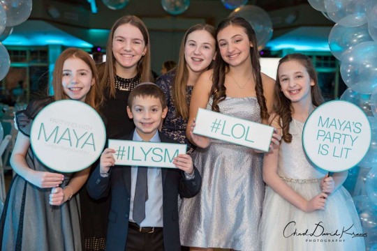 Custom Photo Booth Props with Logos & Slogans for Bat Mitzvah