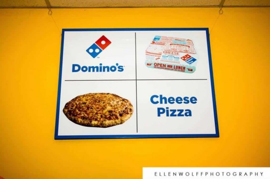 Custom Domino's Food Station Signage for Bat Mitzvah
