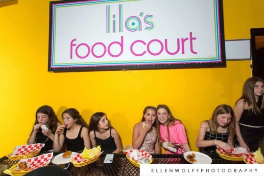 Food Court Sign with Lights for Neon Themed Bat Mitzvah