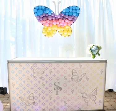 Custom Butterfly Theme Bar with Butterfly Mosaic Balloon