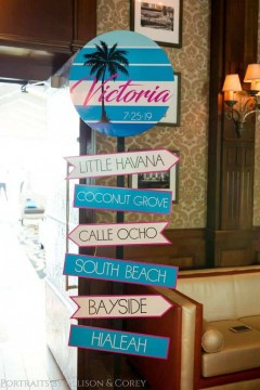 Custom Directional Sign for Beach Themed Quinceanera