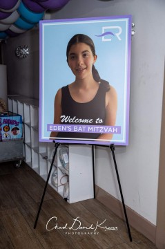 Custom Blowup Photo Welcome Sign on Easel