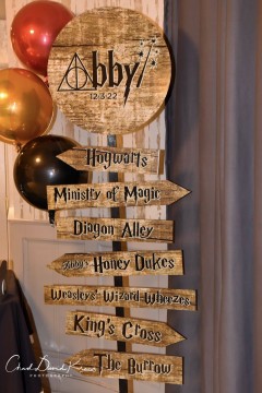 Custom Directional Sign for Harry Potter Themed Bar Mitzvah