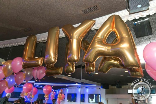Gold Mylar Name in Balloons for Baby Naming