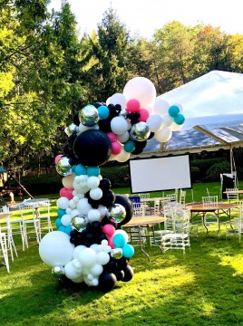 Organic Balloon Arch for Outdoor Tent Bat Mitzvah
