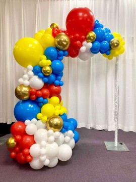 Organic Half Balloon Arch for Circus Themed Baby Shower