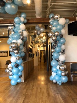 Organic Balloon Columns for Office Anniversary Event