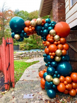 Rustic Themed Balloon Arch for Outdoor Event