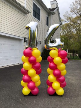 Balloon Number Columns for Outdoor Birthday