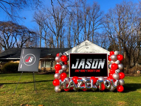 Balloon Garland with Backdrop & Sign in Board For Outdoor Party Decor