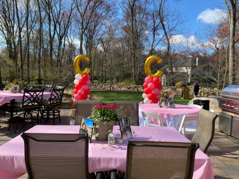 Balloon Column with Letter for Backyard Party Decor