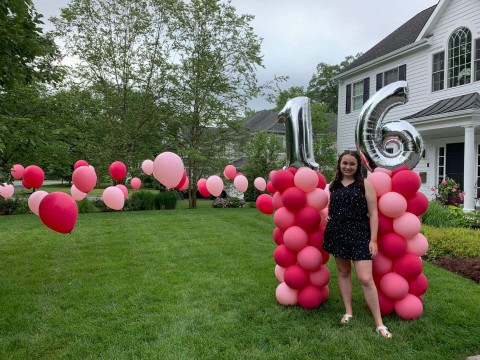 Balloon Number Columns with Balloon Scape for Drive By Birthday