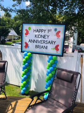 Custom Logo Sign on Balloon Columns for Outdoor Anniversary Party