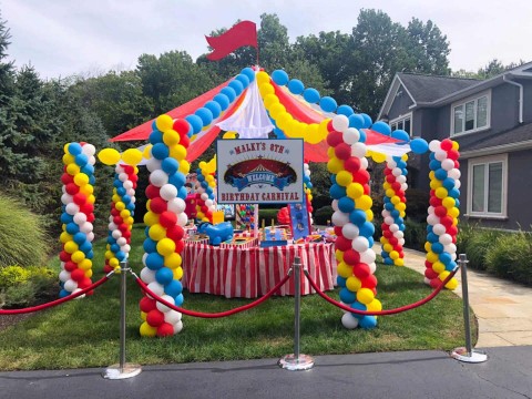 Custom Balloon Circus Tent for Carnival Themed Birthday Party