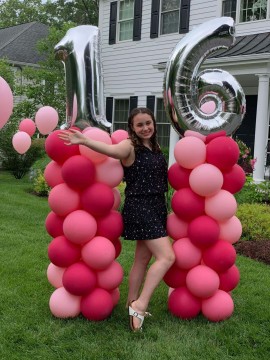 Shades of Pink Balloon Number Columns for Drive By Birthday Party