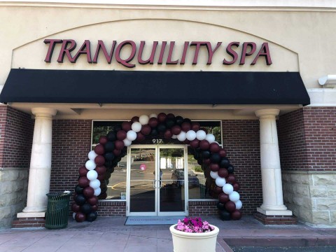 Storefront Balloon Arch for Grand Opening