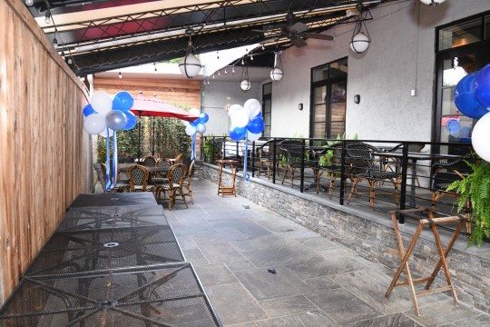 Free Standing Balloon Clusters as Accent Decor for Outdoor Party