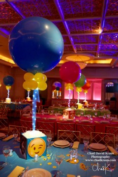 Emoji Themed Photo Cube with 36" Balloons & Lights
