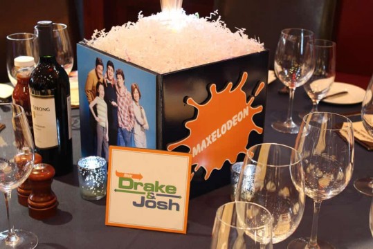 Nickelodeon Themed Photo Cube Centerpiece with Custom Logo & Photos