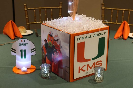 University of Miami Themed Photo Cube with Custom Logo & Photos