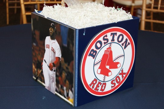 Baseball Themed Photo Cube Centerpiece with Photos & Team Logos