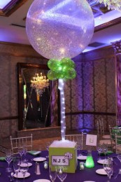 Science Themed Photo Cube Centerpiece with 36" Sparkle Balloon & LED Lights