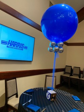 Custom Logo and Photo Cube as Base for LED Large Balloon Centerpiece