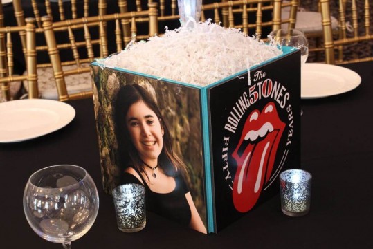 Music Themed Cube Centerpiece with Photos & Album Covers