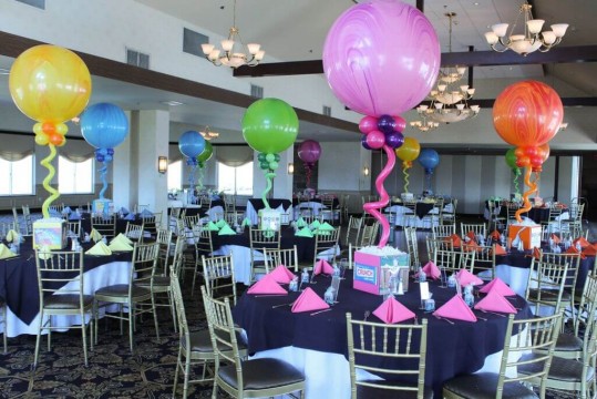 Candy Themed Bat Mitzvah with Photo Cube & 36" Balloon Centerpieces