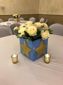 Glitter Star Cubes with Roses for Baby Shower