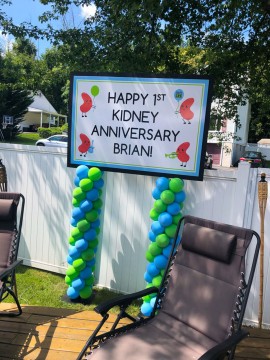 Custom Logo Sign on Balloon Columns for Outdoor Anniversary Party