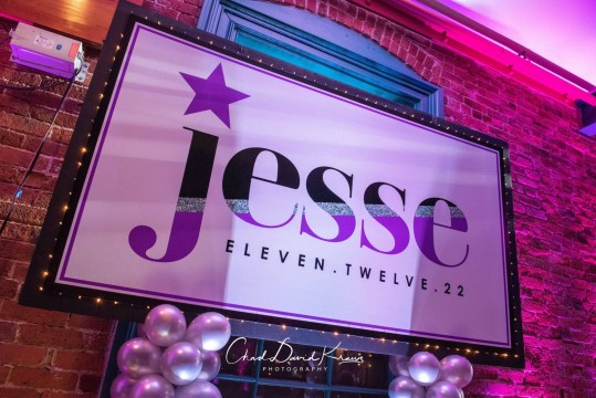 Custom Logo Sign with Lights for Bat Mitzvah at Arch Street, Greenwich