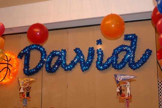 Boy Name in Balloons with Lights