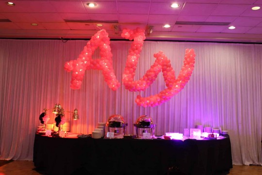 Script Style Pink Name in Balloons Sculpture
