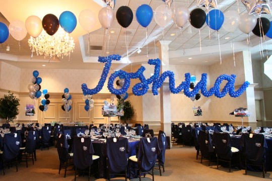 Royal Blue Name in Balloons with Lights